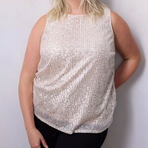 NWT LC Lauren Conrad Sequin Tank Plus Size 4X